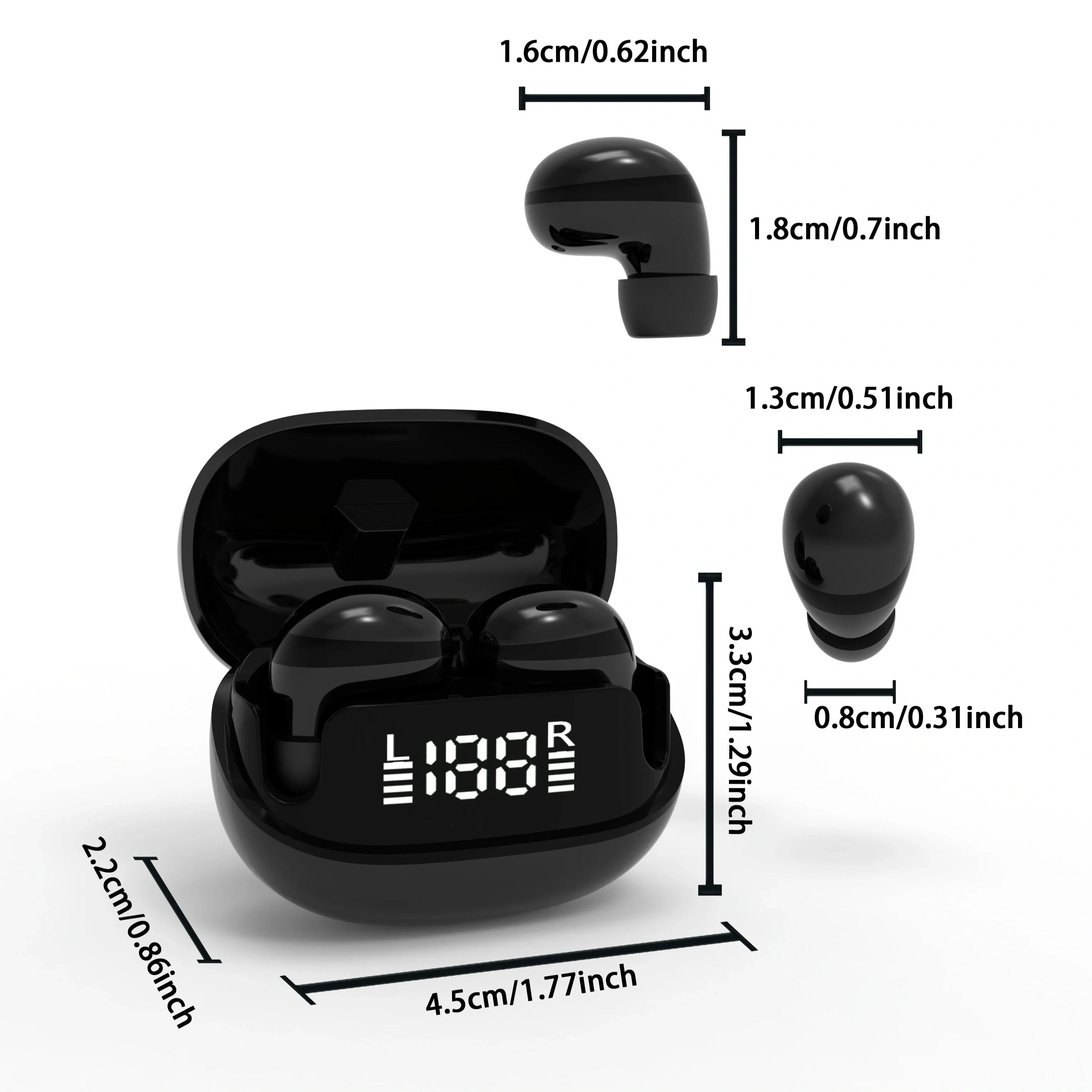 Beige Mini13 Display Sleep Earbuds Sleepers Invisible Smallest Wireless Bluetooth Earphones Hidden Headset Small Ears Earbuds