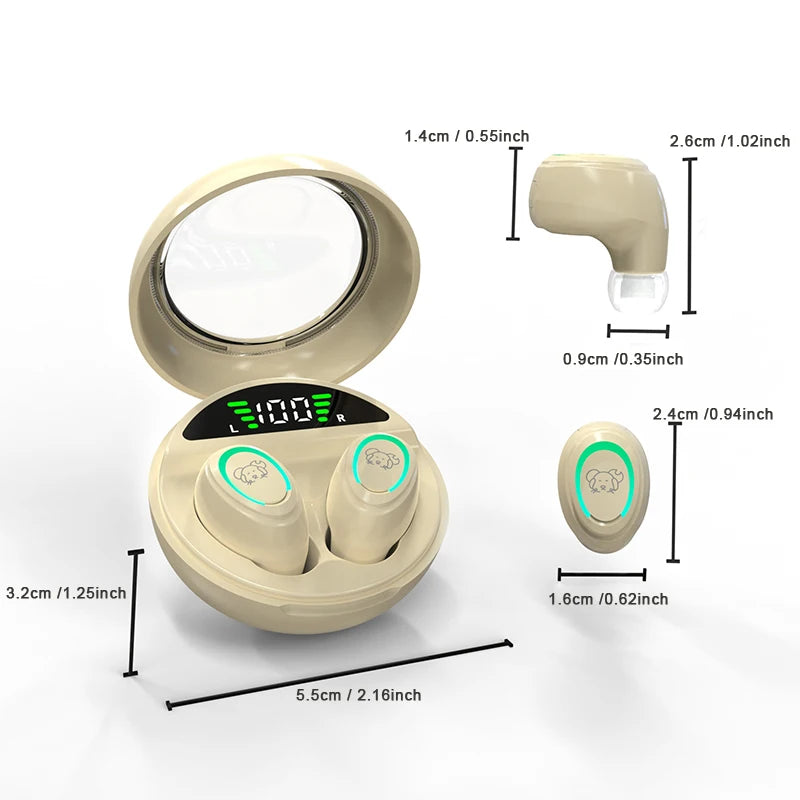 Bluetooth Headphones Wireless Earbuds 48hrs Talktime Digital Display Sports Ear Buds IPX5 Waterproof Earphones for Phone Laptop