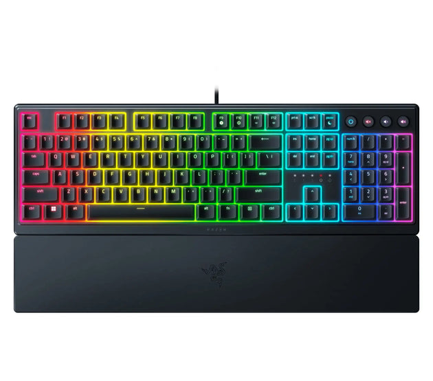 Razer Ornata V3 Full-Size Wired Mecha-Membrane Gaming Keyboard for PC, Chroma RGB, Black