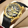2025 New LIGE Top Brand Luxury Hollow Waterproof Tourbillon Mechanical Automatic Watch Men Silicone Skeleton Mens Watches + Box