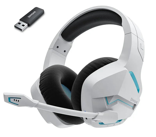 BINNUNE BW01 Wireless Gaming Headset with Mic for PC PS4 PS5 2.4G Bluetooth USB Gamer Headphones with Mic for Laptop Computer