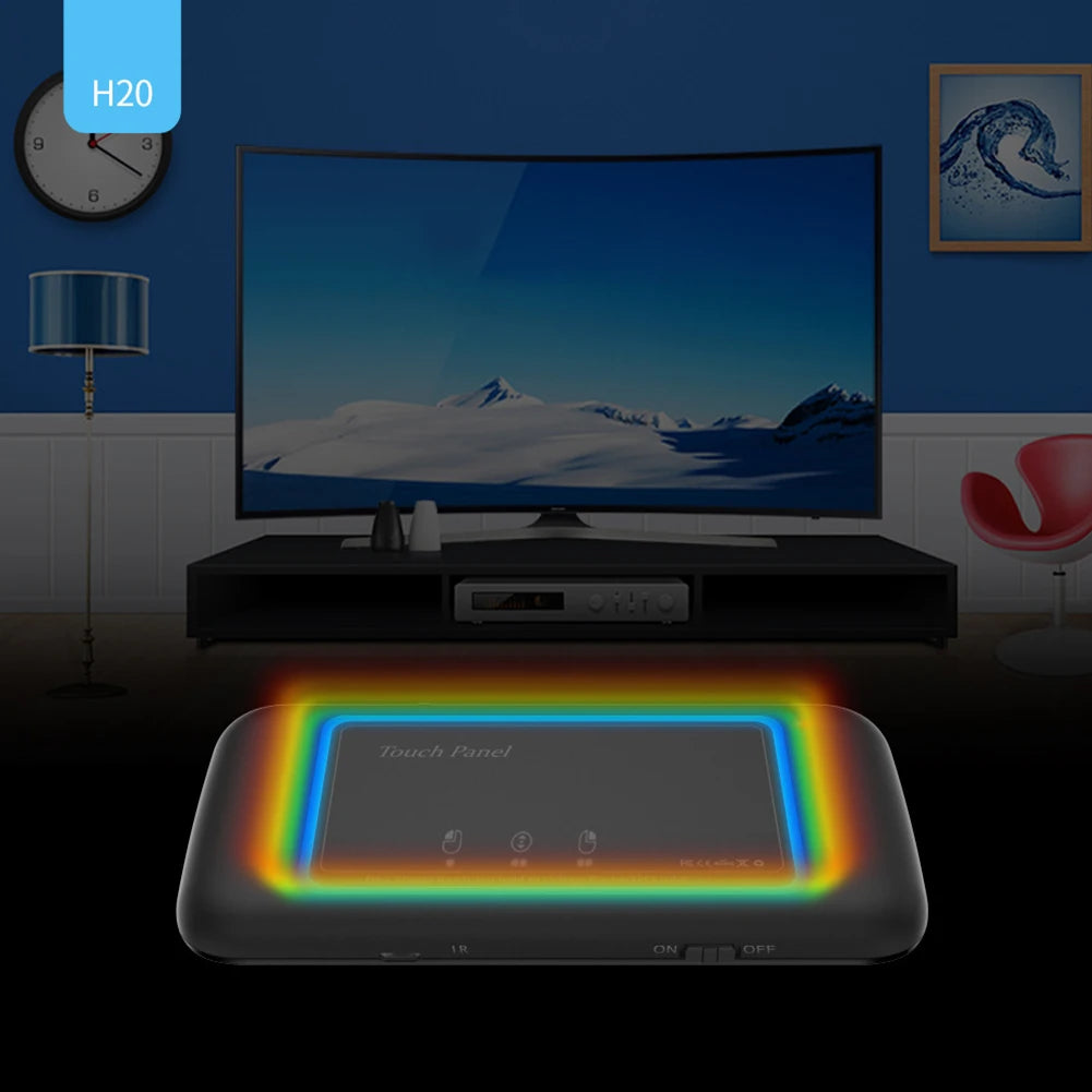 2.4GHz Backlit Wireless Keyboard IR Leaning Remote Control Touch Screen Backlight Keyboard Colorful LED with USB Dongle Receiver