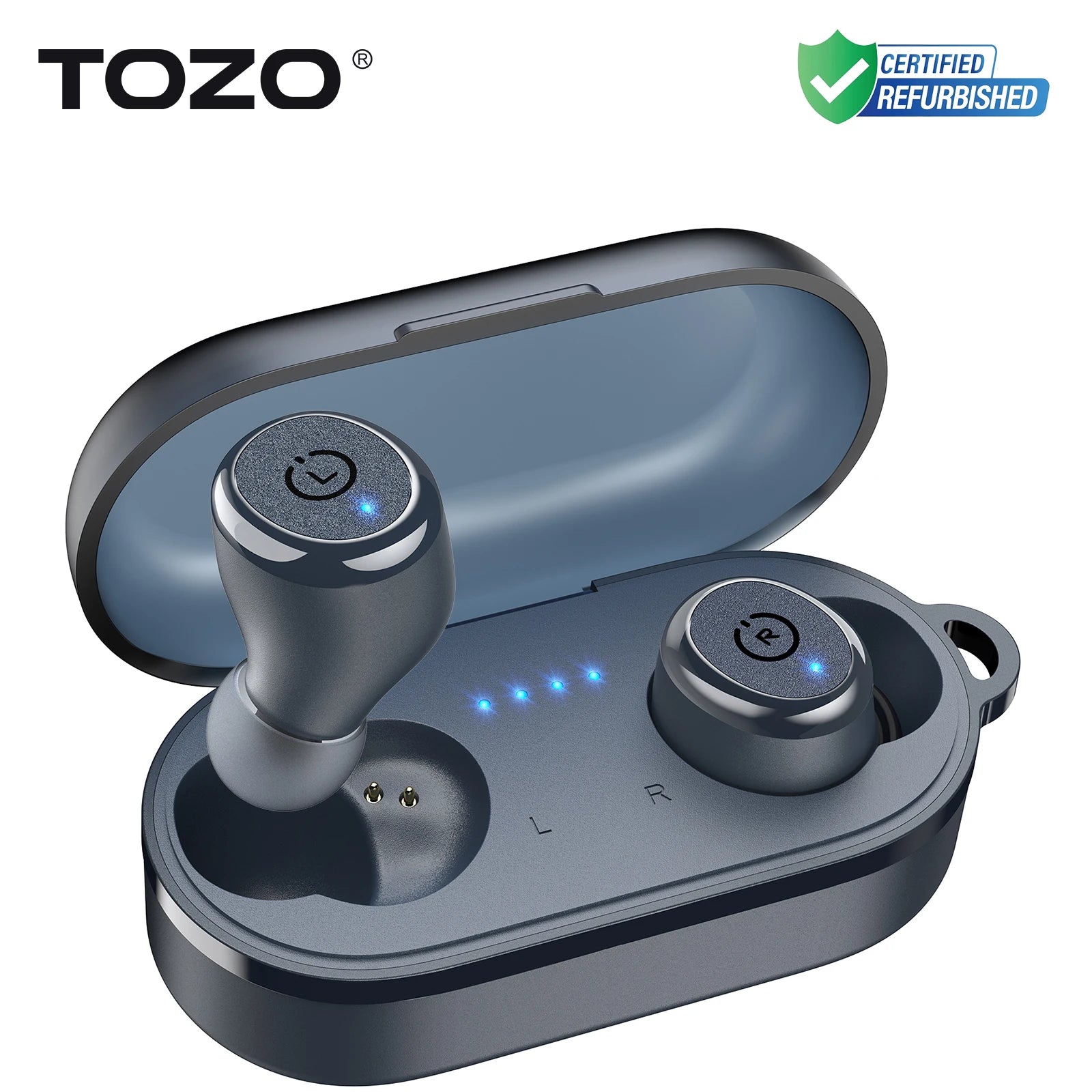Refurbished TOZO Ergonomic Headsets TWS Earbuds AI Via APP Wireless Touch Control  IPX8 HiFi Sound Stereo for IOS Android PC