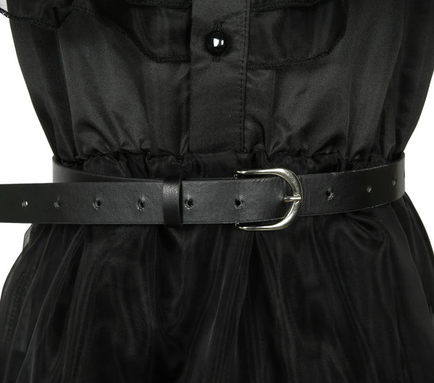 ﻿ Wednesday Addams Cosplay Dress For Girl Kids Movie Black Dress Adult Women's Dress Halloween Carnival Party Role Play Set