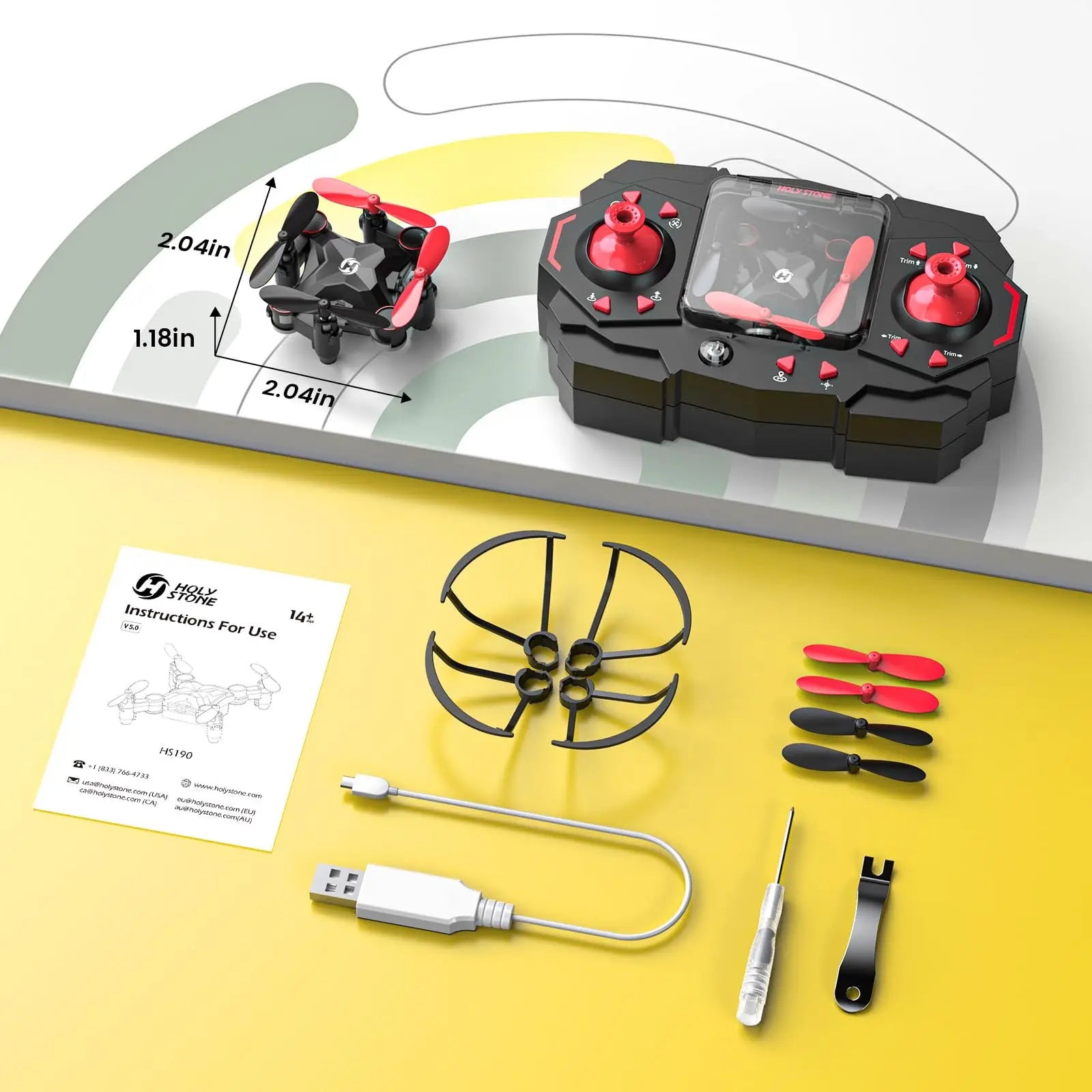 Holy Stone HS190 Mini Nano Drone, Foldable, Portable, Altitude Hold, 3D Flips, Headless Mode, Easy for Beginners