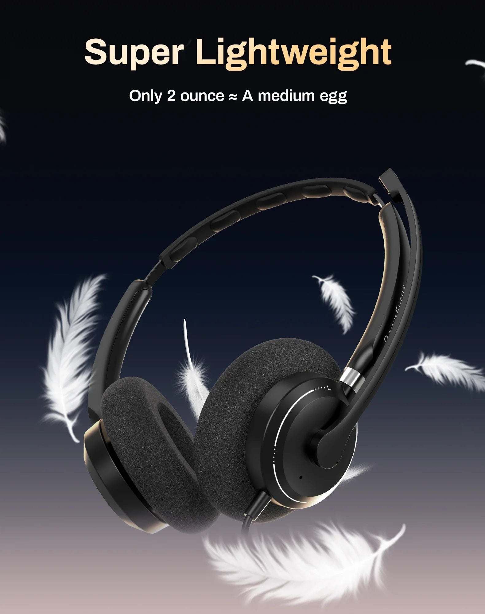 Headset with Call Answer Button Computer Headsets with Microphone for PC, USB Wired Headphone with Noise Reduction Microphone