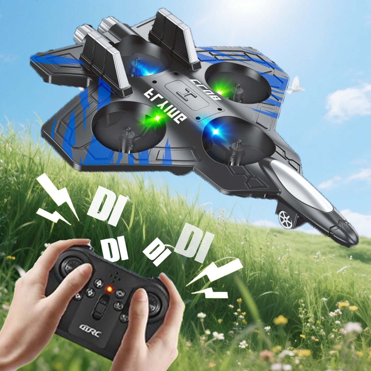 Fighter Jet Style Drone, 1800mAh USB Charging, 2.4GHz Remote Control, Easy Fly for Beginners, Christmas and Halloween Gifts