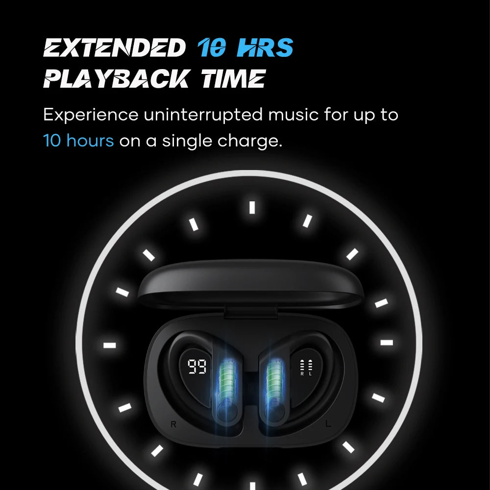 Wavefun XBuds 5 Bluetooth Earphone with Ear Hook 2000mAh Charging Case with Power Bank Function BT5.3 Waterproof Headphones