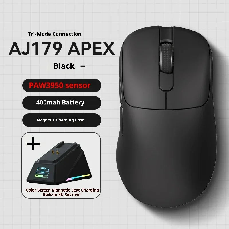 AJ179 Apex Wireless Mouse AJAZZ 58g Lightweight Long battery life New Release Multi-mode Bluetooth 2.4g PC MAC Gaming Office