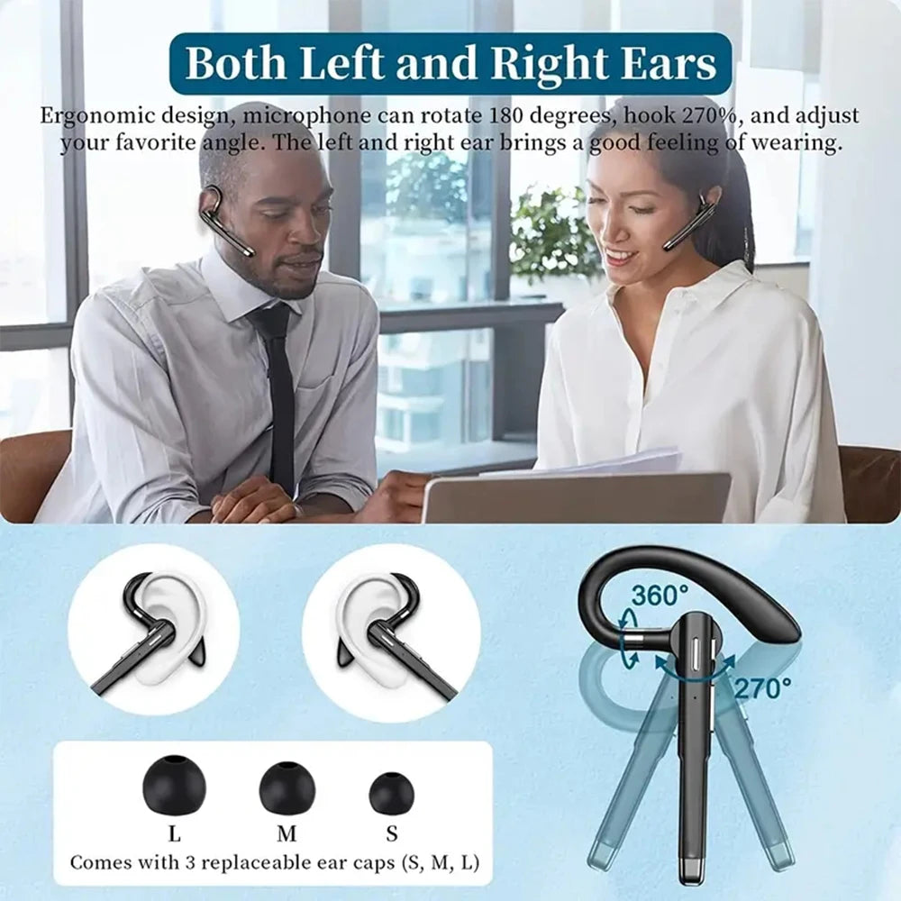 Wireless Bluetooth Headphones,Earbuds with Mic for Phone Hands-free ,Business Sports Waterproof Headset,Ear hook Earphone