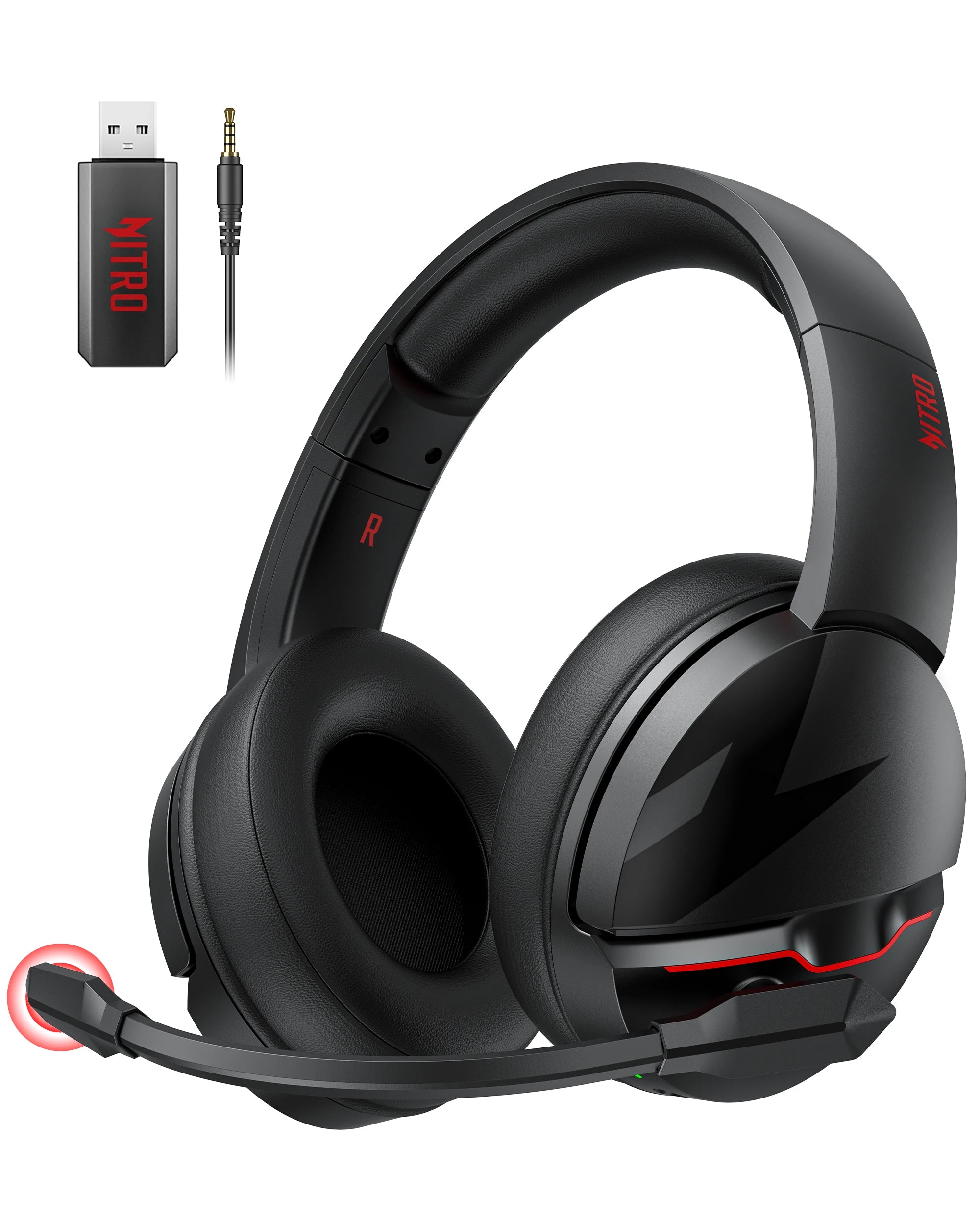acer K2 2.4GHz Headset 50mm Drivers Clear Voice Mic 3.5mm Gaming Headphones for PC, Meeting, Music, PS4 Wireless Gaming Headset