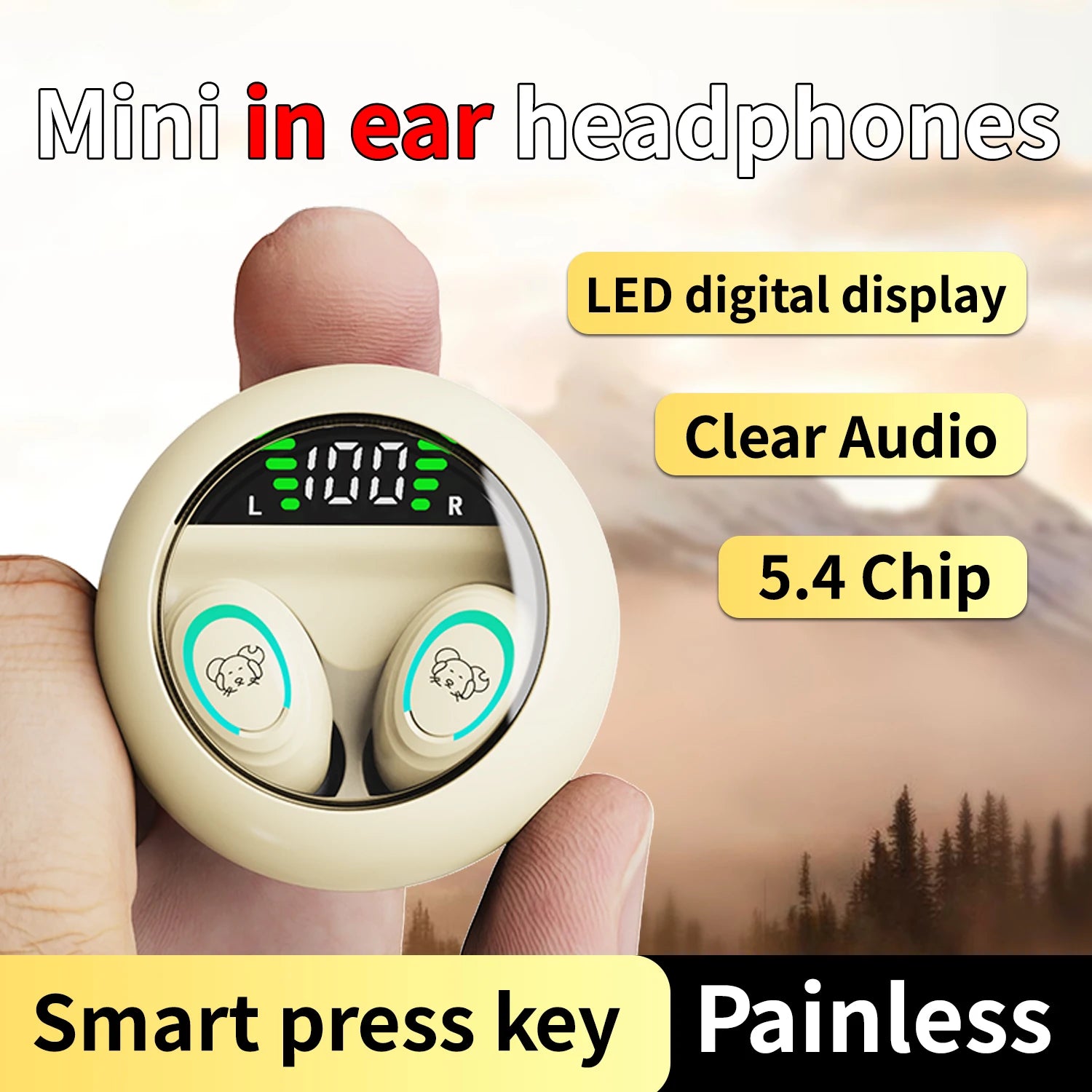 SK TWS 5.4 Bluetooth Headphones In Ear Wireless Earphones With Mic HD Earbuds HiFi Music Sports Headset For iPhone Huawei Xiaomi