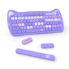 3060i 84-Key Cute Bluetooth Keyboard, Portable Thin Wireless Keyboard with Colorful Round Keycap/Kawaii Cat Ears Design