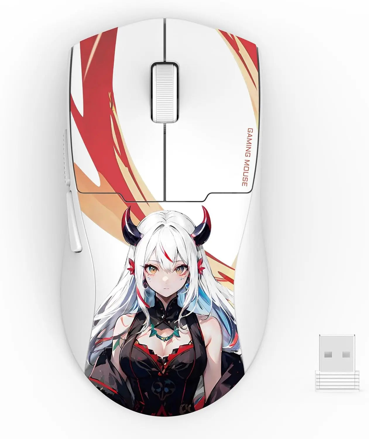 Redragon M918AK 3-Mode Wireless Gaming 55G Lightweight 26K DPI Ergonomic Natural Grip Build Mouse, White