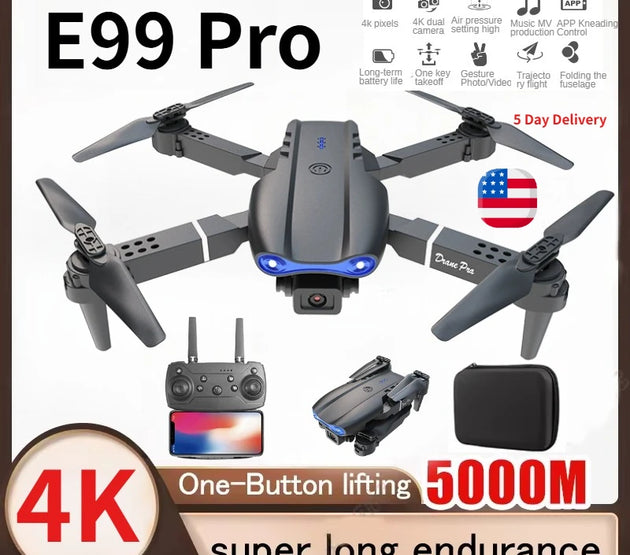 E99 Pro RC Drone Foldable 4K HD Dual Camera Aerial Photography Quadcopter Optical Flow Positioning Altitude Hold Drone Toys Gift