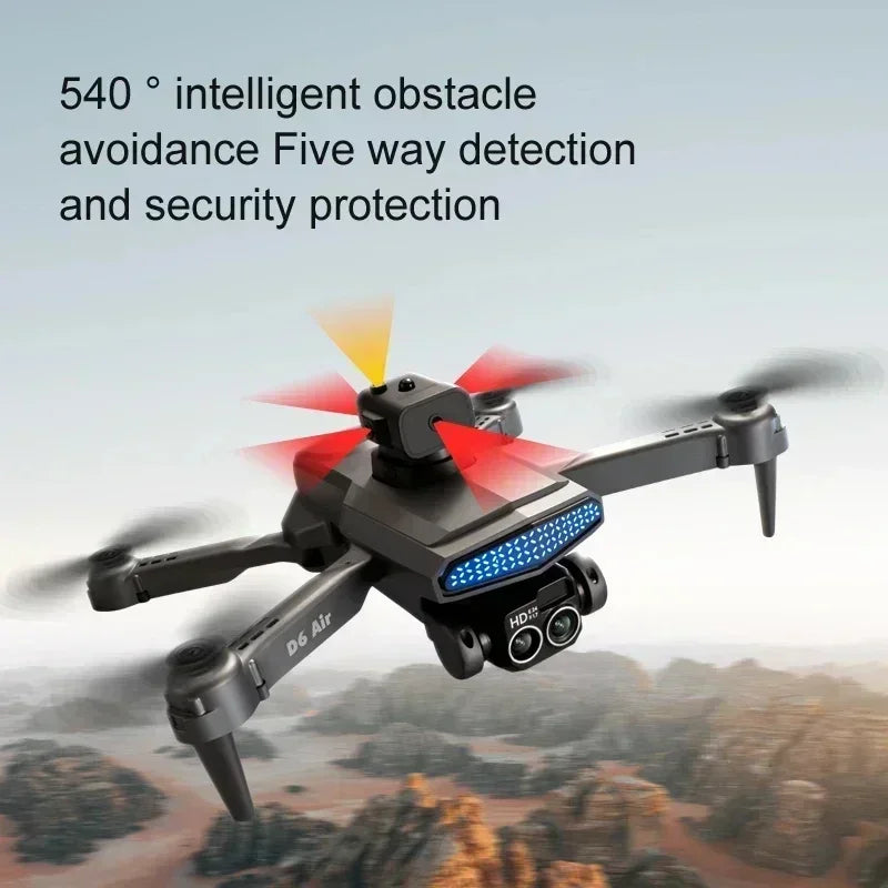 2025 D6 Mini Drone 4k Profesional 8K HD Camera Obstacle Avoidance Aerial Photography Brushless Foldable Quadcopter Gifts Toys