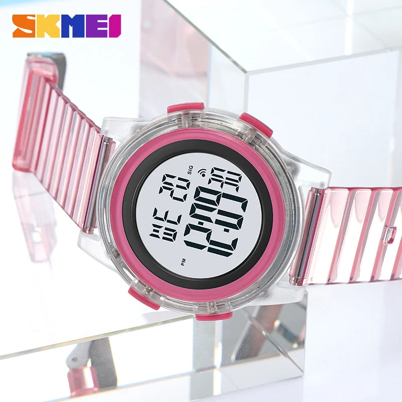 SKMEI Sport Watch For Women Digital Watches Mens 50m Waterproof LED Blue Green Big Dial Women's Electronic Wristwatch Relogio