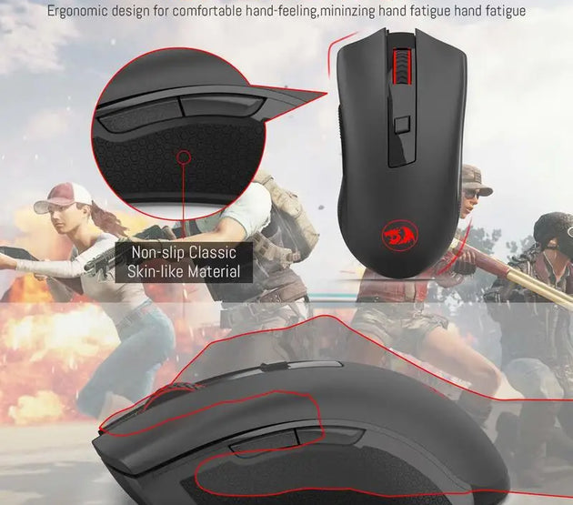 Redragon M652 Optical 2.4G Wireless Mouse with USB Receiver, Portable Gaming & Office Mice, 5 Adjustable DPI Levels