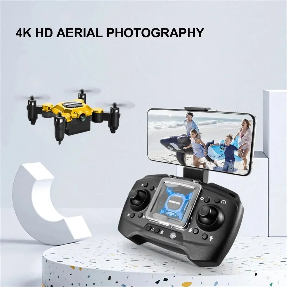 Foldable Mini Drone with 4K Camera, RC Drone for Kids and Adults, FPV Drone Quadcopter with 360 Flip,Trajectory Flight-Gold
