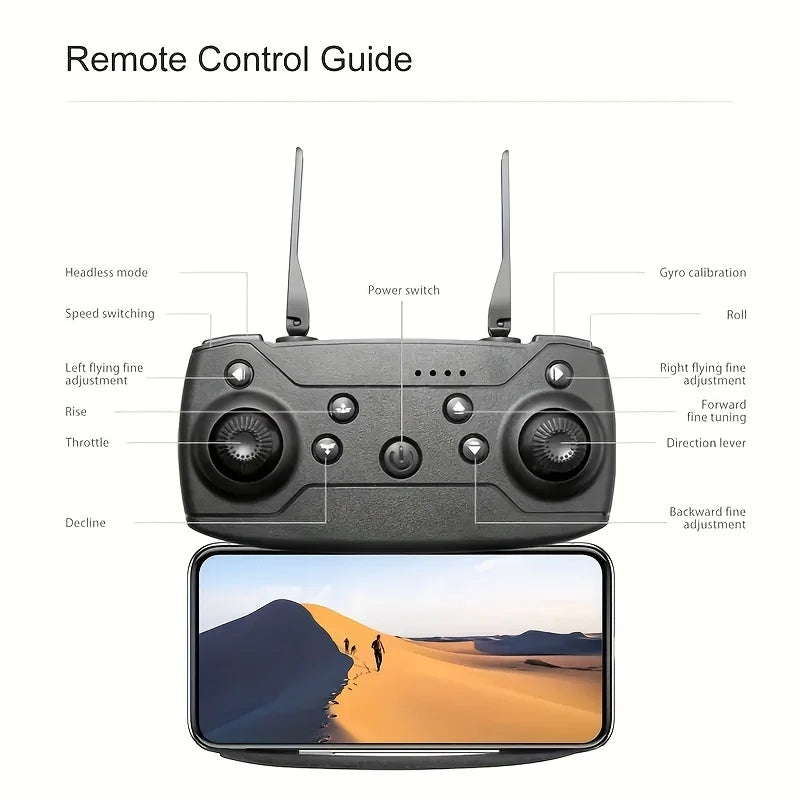 New Drone With Camera, Foldable Remote Control Drone Remote Control Drone Toy Beginner Men's Gift, Indoor And Outdoor Affordable