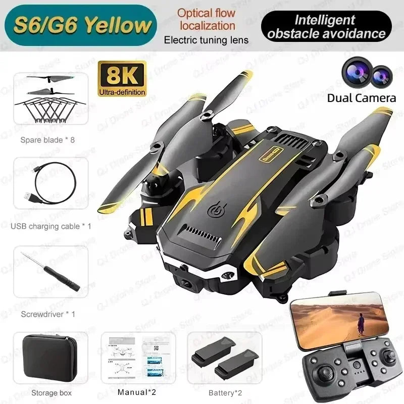 2025 New QJ S6/G6 GPS Drone 4K Professional HD Camera Foldable Quadcopter RC Helicopter FPV WIFI Obstacle Avoidance C0 Dron toys