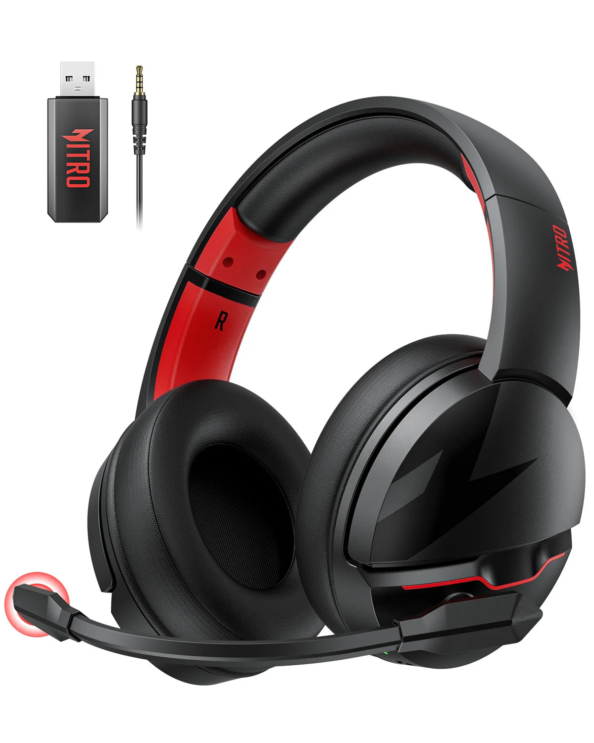 acer K2 2.4GHz Headset 50mm Drivers Clear Voice Mic 3.5mm Gaming Headphones for PC, Meeting, Music, PS4 Wireless Gaming Headset