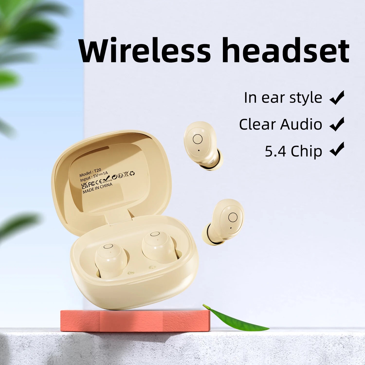 In ear wireless Bluetooth earphones sleep earbuds with long battery life, lossless audio, suitable for fitness