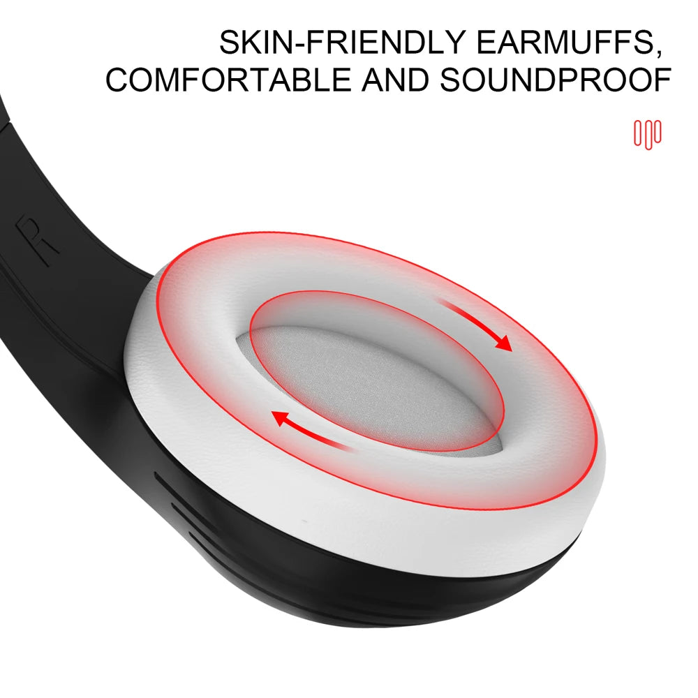 3.5mm Wired Over-Ear Headphones with Mic, Noise Cancelling, Stereo Bass, Soft Earmuffs for Gaming PC/PS4/PS5/XBOX/Laptop/Phone/T