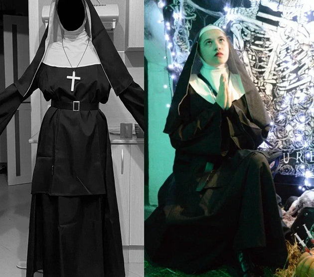 Horror Films The Nun Cosplay Costume The Conjuring Cosplay Black Women Necklace Cross Ghost For Women Costume Halloween Costume