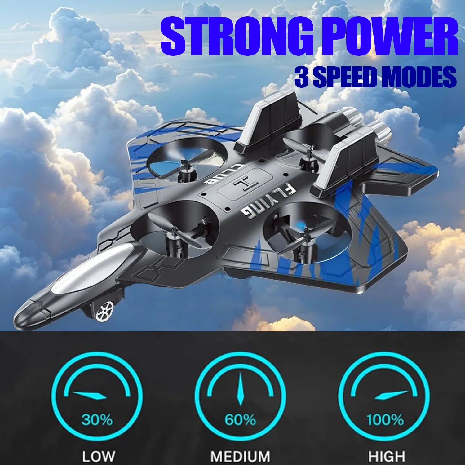 Fighter Jet Style Drone, 1800mAh USB Charging, 2.4GHz Remote Control, Easy Fly for Beginners, Christmas and Halloween Gifts