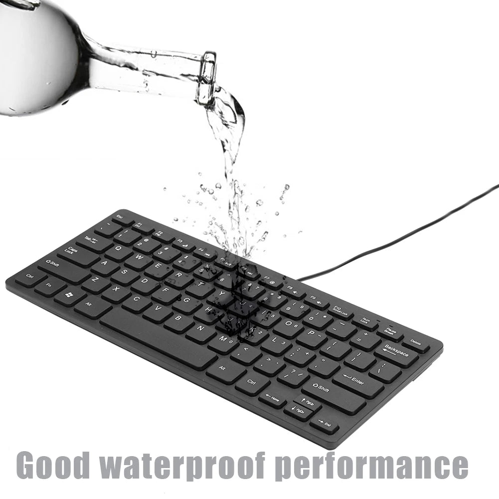 K1000 USB Wired Keyboard 10 inch Ergonomic Gaming Keyboard Ultra Thin 78 Keys Wired Keyboard Mini USB Slim PC Keyboard Keypad