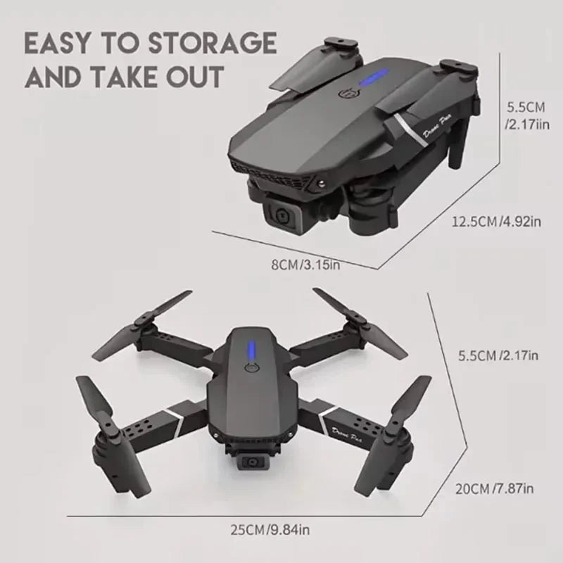 E88Pro 4K FPV Drone 1080P HD Camera Portable Foldable Design Stable Height Hold  Best Christmas Gift Professional RC Aircraft
