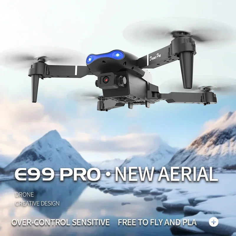 E99 Pro RC Drone Foldable 4K HD Dual Camera Aerial Photography Quadcopter Optical Flow Positioning Altitude Hold Drone Toys Gift