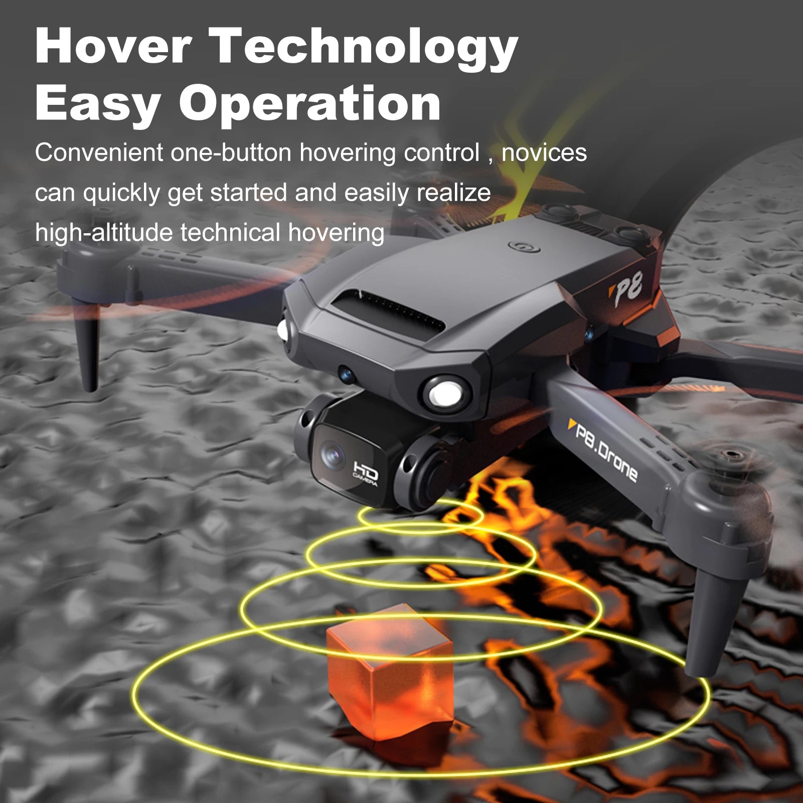 RC Drone with Camera 4K Dual Camera RC Quadcopter with Function 4 Sided Obstacle Avoidance Waypoint Flight Gesture Control Stora