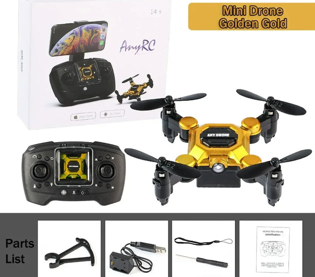 Foldable Mini Drone with 4K Camera, RC Drone for Kids and Adults, FPV Drone Quadcopter with 360 Flip,Trajectory Flight-Gold