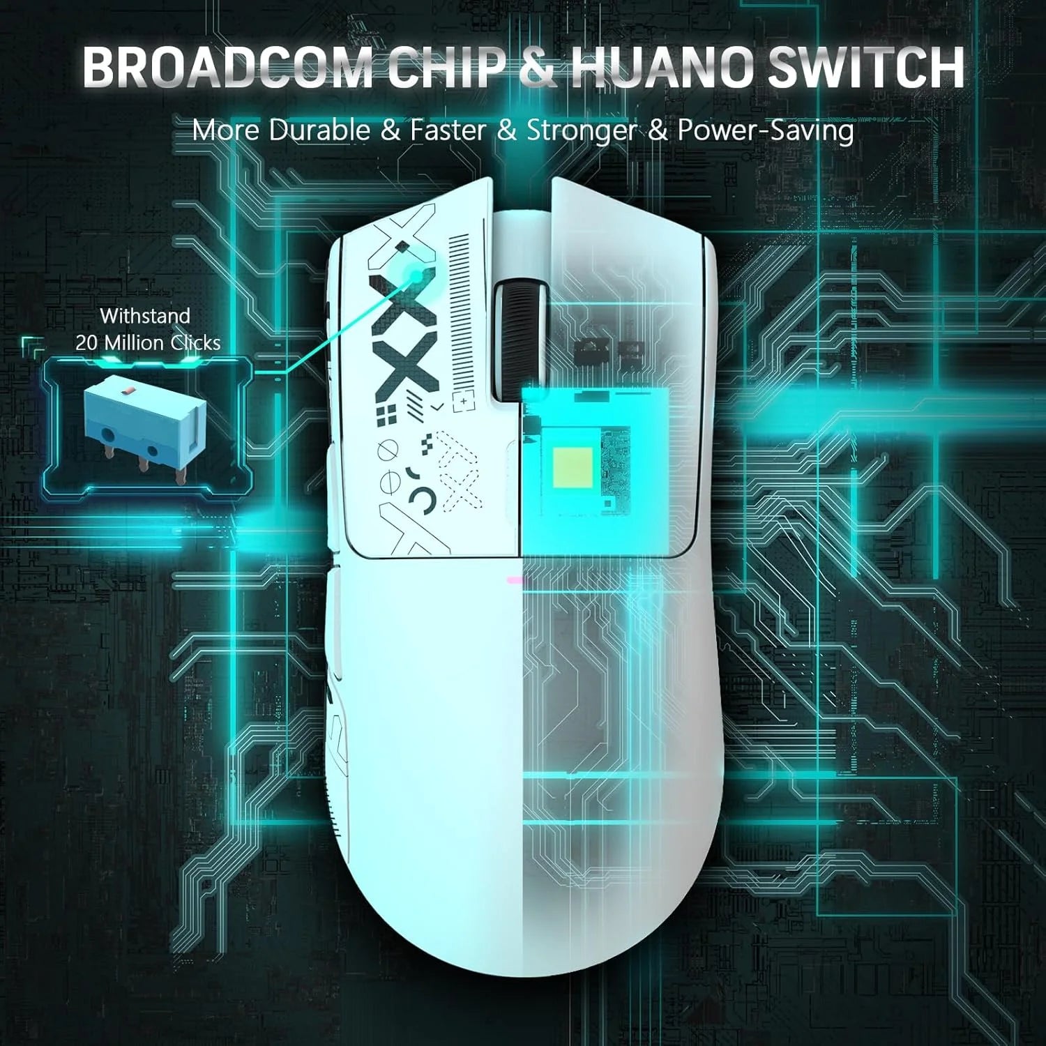 ATTACK SHARK X11 Wireless Gaming Mouse with RGB Magnetic Charging Dock, Wired/2.4G/BT, 22K DPI,Ultralight 59g Tri-Mode with Tape