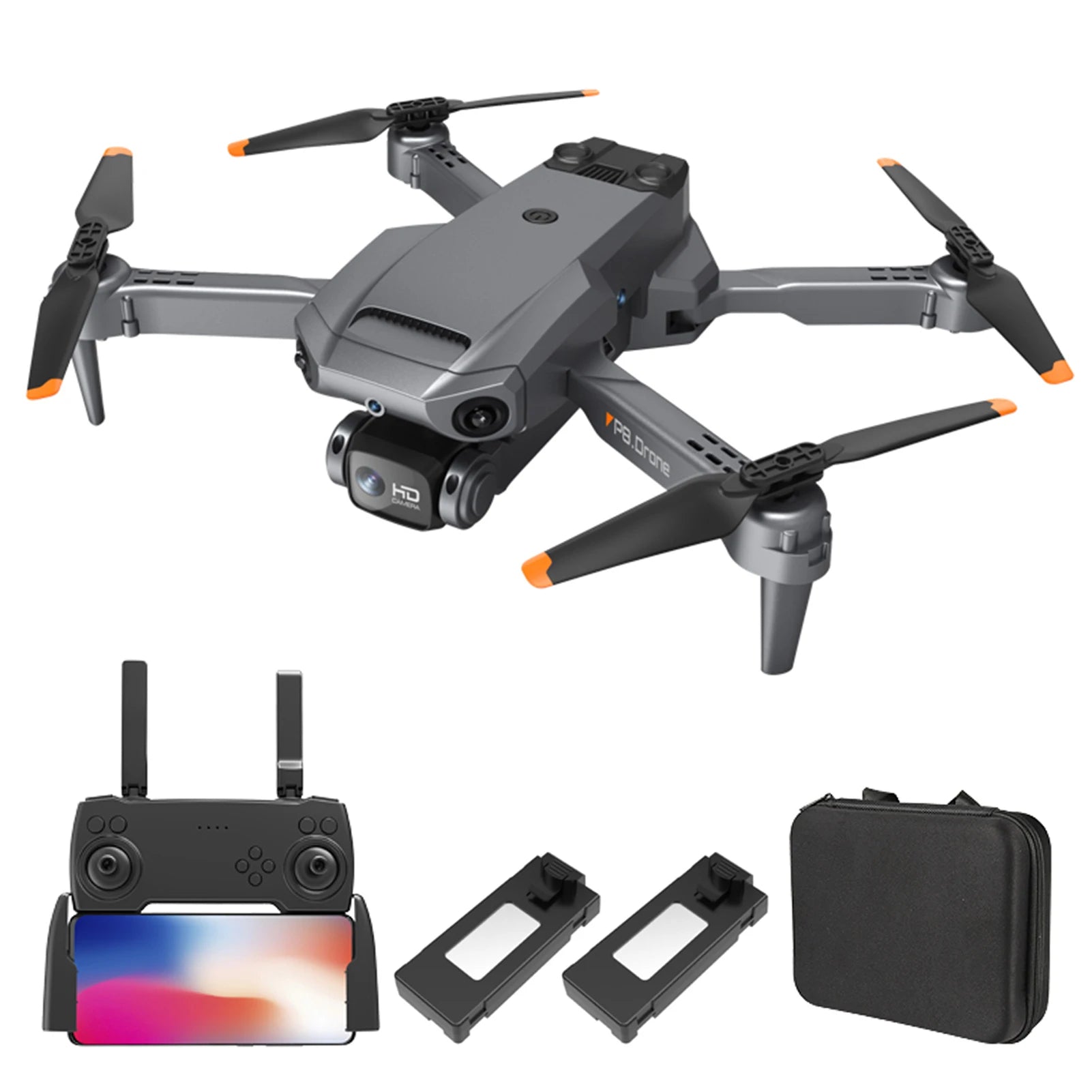 RC Drone with Camera 4K Dual Camera RC Quadcopter with Function 4 Sided Obstacle Avoidance Waypoint Flight Gesture Control Stora