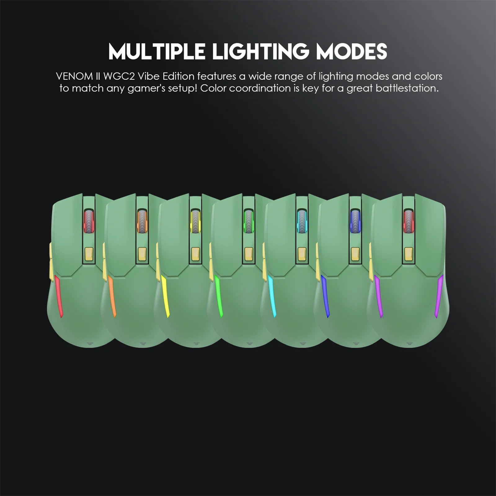 FANTECH WGC2 Wireless Gaming Mouse,Medium-size ,Ergonomic Hand Grips, wireless Fast charge,RGB Gamer Desk Laptop PC Gaming