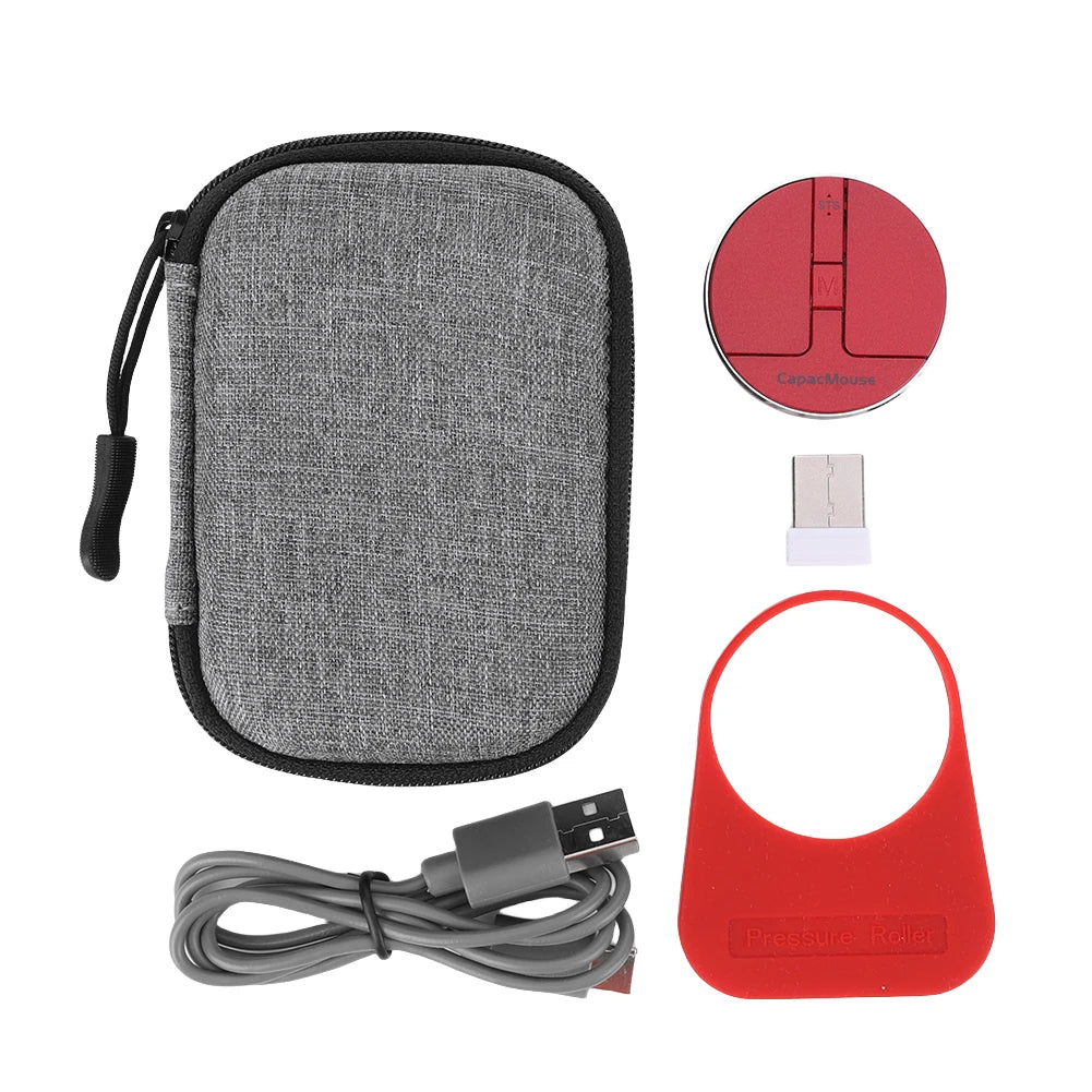 Ultra Thin Wireless Computer Mouse 3 Mode Mini Capacitive Mouse BT 5.2/2.4G/USB 3 Levels DPI with Receiver for Laptop PC