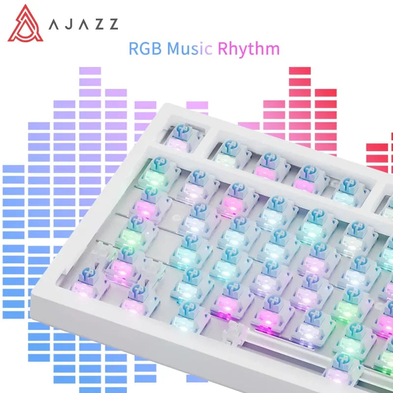 AJAZZ AK820/AK820Pro Mechanical Keyboard TFT Screen Multifunctional Knob Gaming Keyboard Wired/2.4GHz/BT Connect PC Keyboard