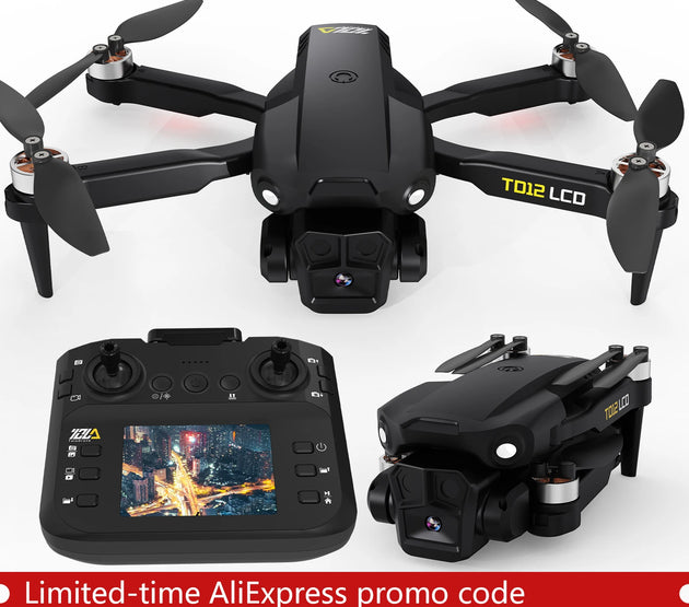 TD12LCD with Motor Brushless Drones with LCD Screen RC Optical Flow Positioning Quadcopter for Beginners