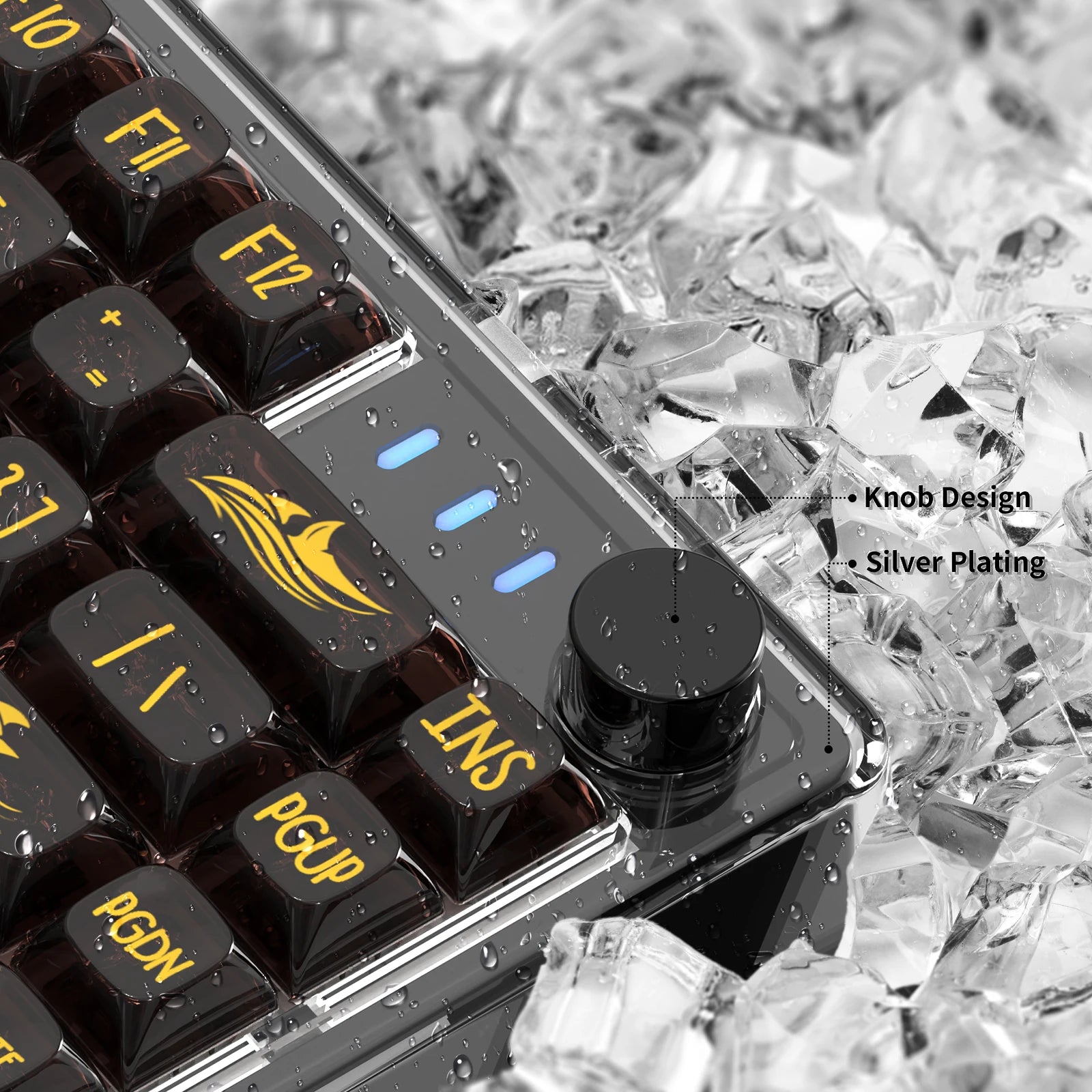 ATTACK SHARK K75 75% TKL Mechanical Gaming Keyboard, BT5.0/2.4G/USB-C,RGB,Transparent Gasket with Knob, Hot-Swap, 4000mAh