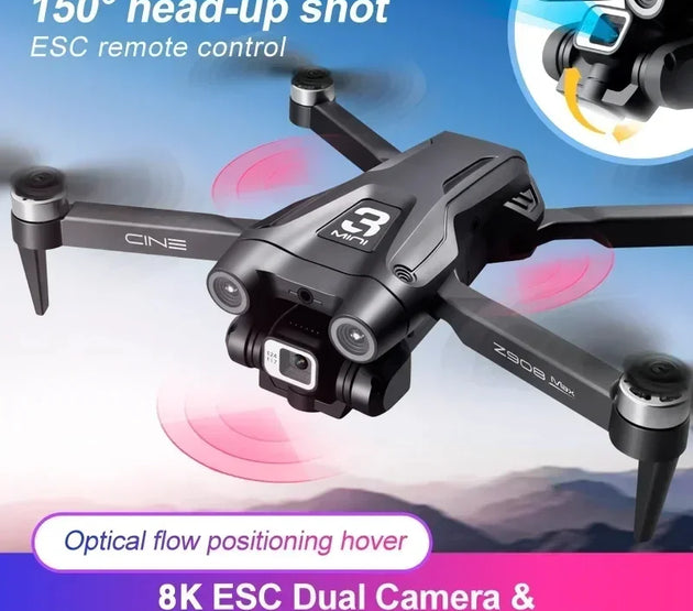 Z908 Pro Max GPS Drone Brushless 8K HD Dual Camera Optical Flow Obstacle Avoidance Foldable Quadcopter RC Distance 9000M