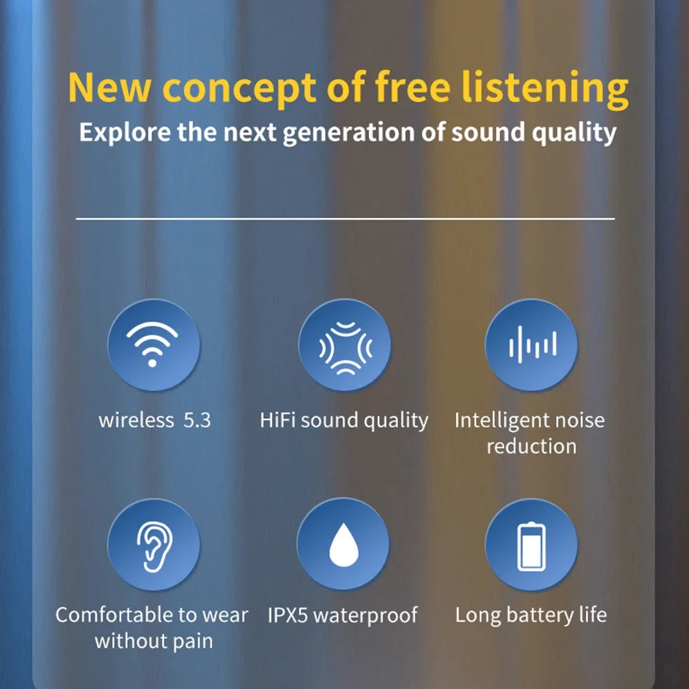 Comfortable IPX5 Waterproof Bone Conduction Earbuds with Bluetooth 5.3 Ergonomic Design for Sports and Gaming