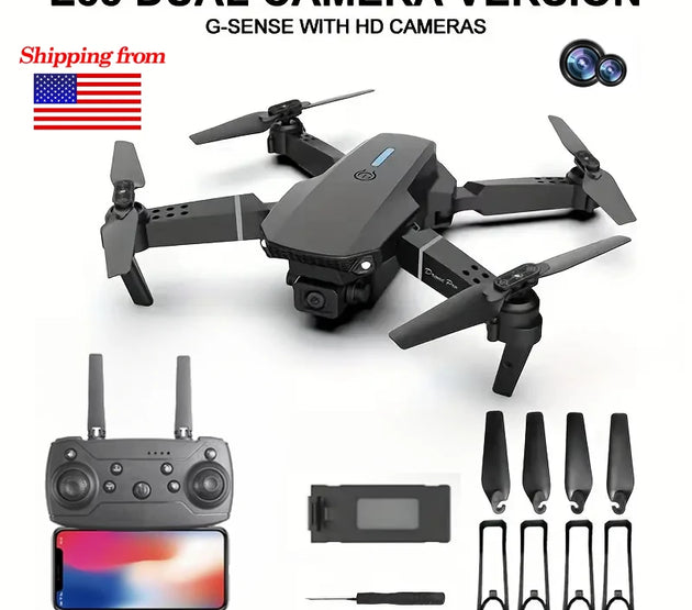 E88Pro 4K FPV Drone 1080P HD Camera Portable Foldable Design Stable Height Hold  Best Christmas Gift Professional RC Aircraft
