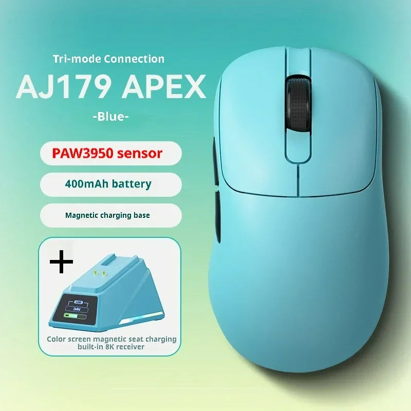 AJ179 Apex Wireless Mouse AJAZZ 58g Lightweight Long battery life New Release Multi-mode Bluetooth 2.4g PC MAC Gaming Office