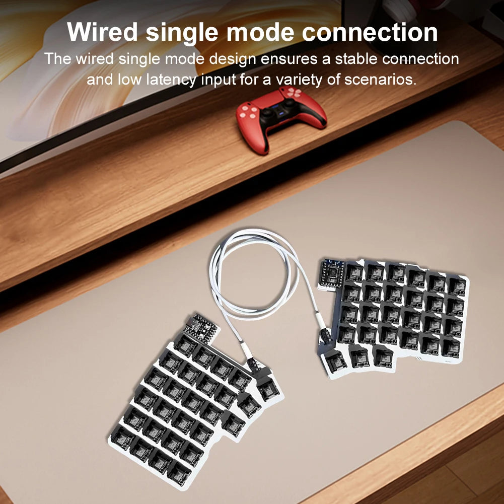 Split Keyboard Wired Ergonomics Keyboard Hot Swap Programmable Keyboard Left Right Hand Keyboard Customized PC Gamer Accessories