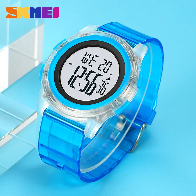 SKMEI Sport Watch For Women Digital Watches Mens 50m Waterproof LED Blue Green Big Dial Women's Electronic Wristwatch Relogio