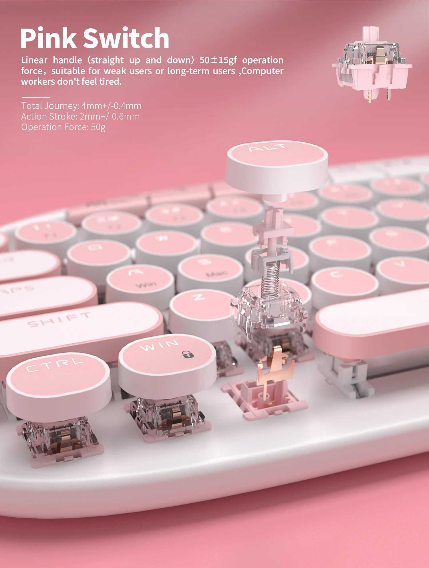 ROYAL KLUDGE RK ROUND Retro Punk Mechanical Keyboard 2.4G Wireless Bluetooth USB 68 Keys RGB Hot Swap Typewriter Gamer Keyboard