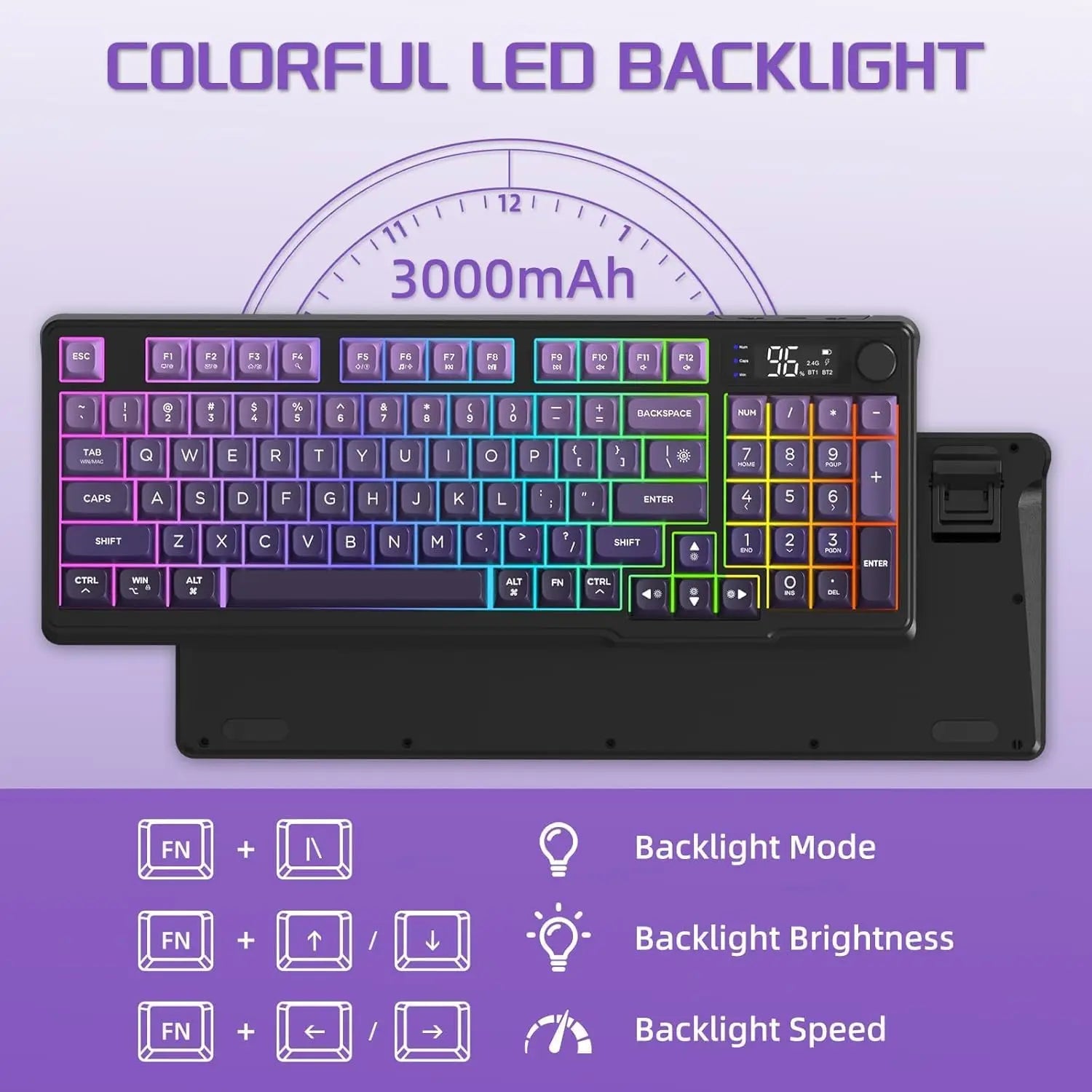 MAMBASNAKE x FREEWOLF M96 Wireless Gaming Keyboard Creamy Membrane with Rainbow Backlight